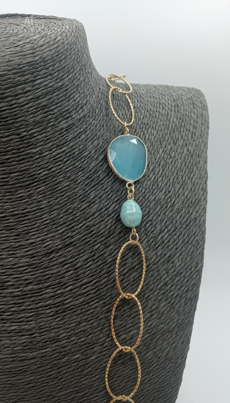 Collana lunga azzurra