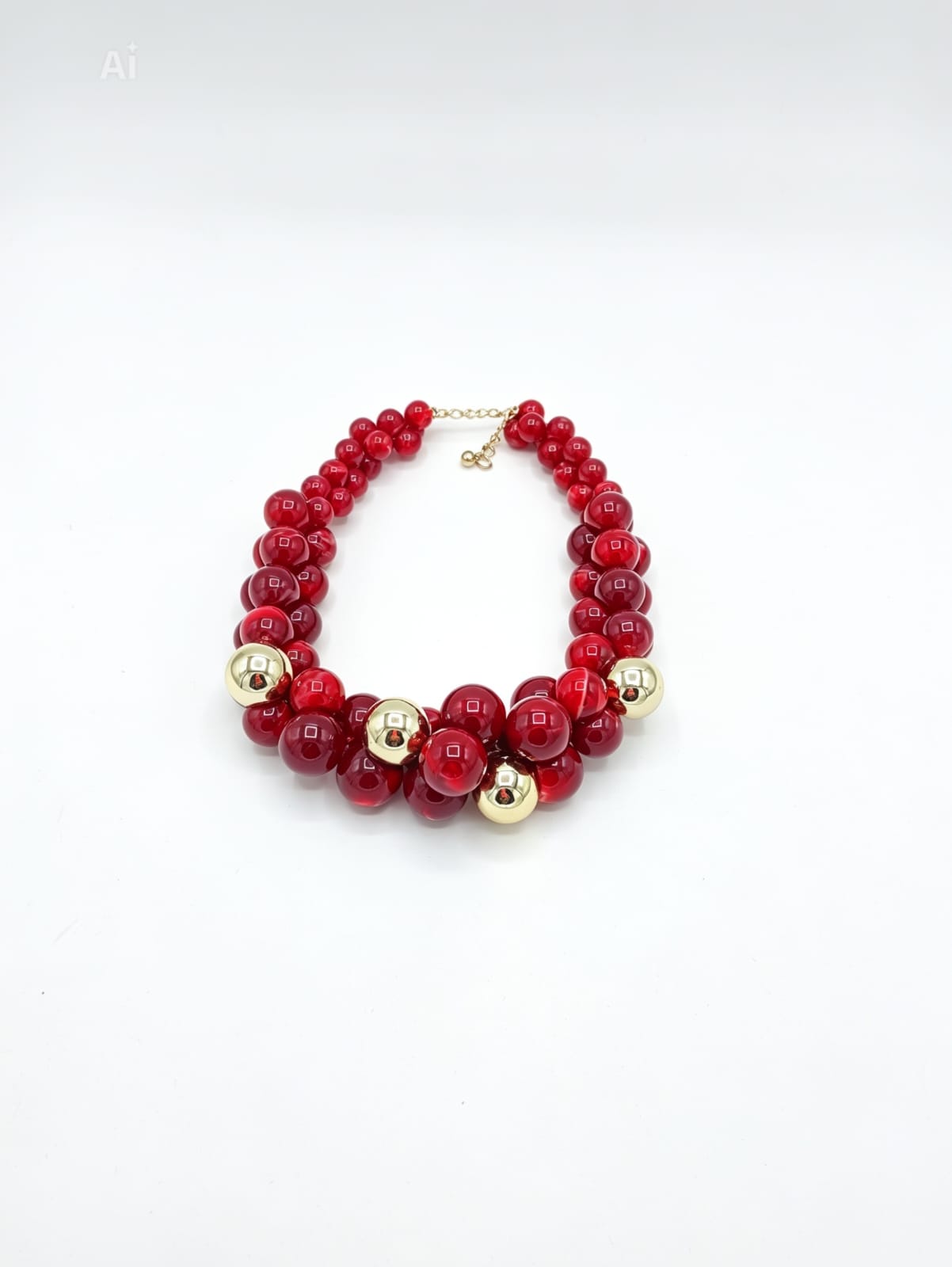 Collane palle rosso rubino