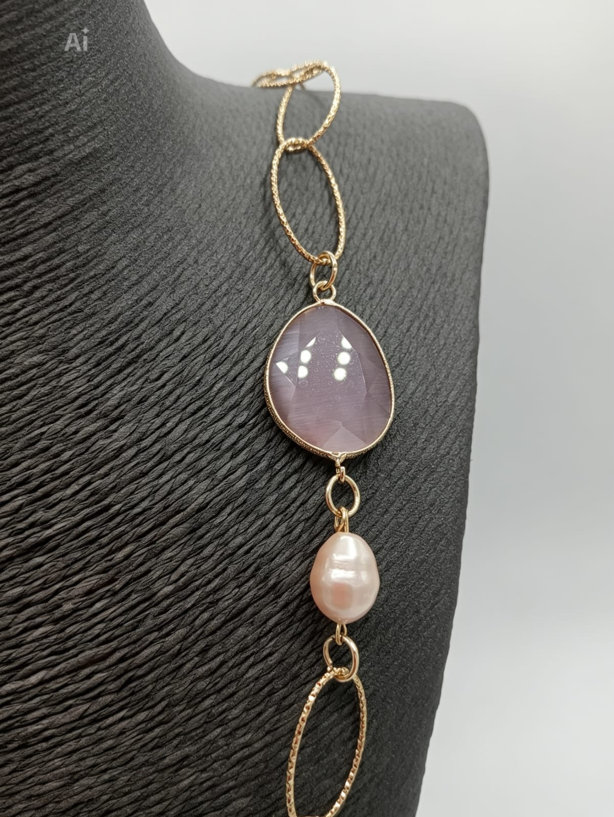 Collana lunga rosa