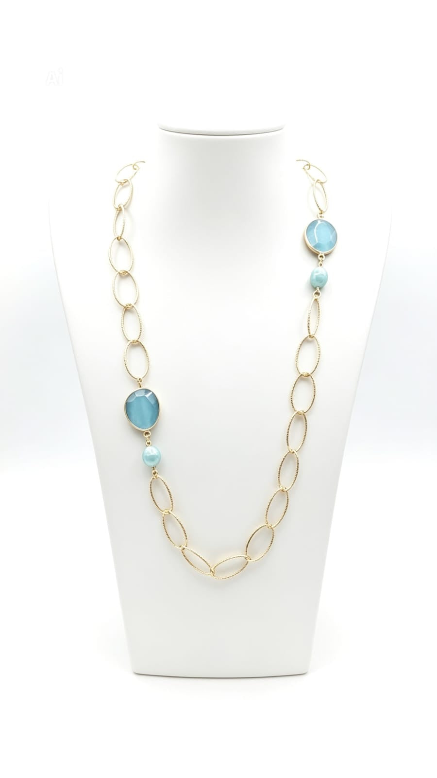 Collana lunga azzurra